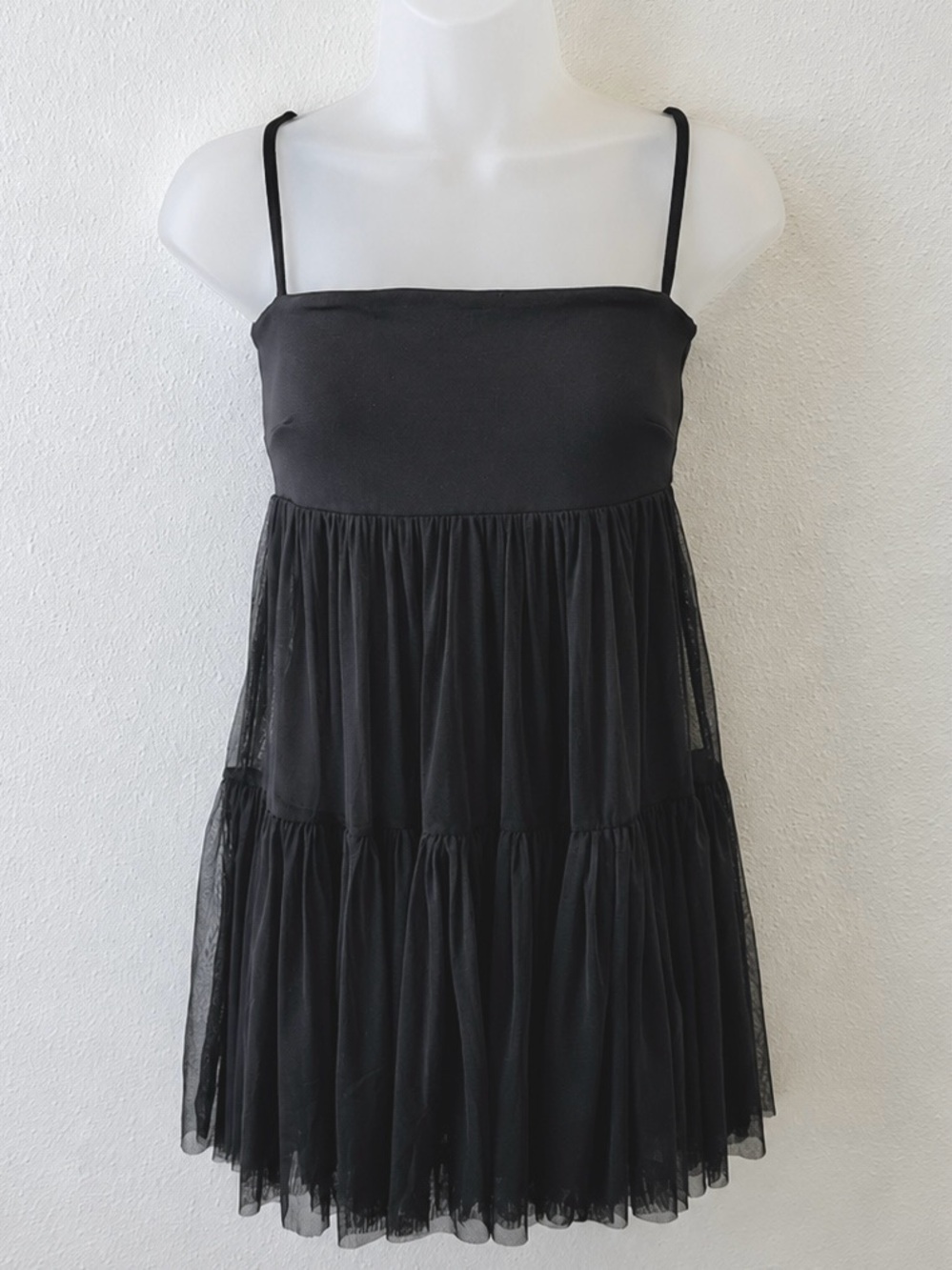 POPFLEX Pirouette Babydoll Dress Small Black Tulle Built-In Shorts